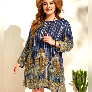 Plus Graphic Print Dress